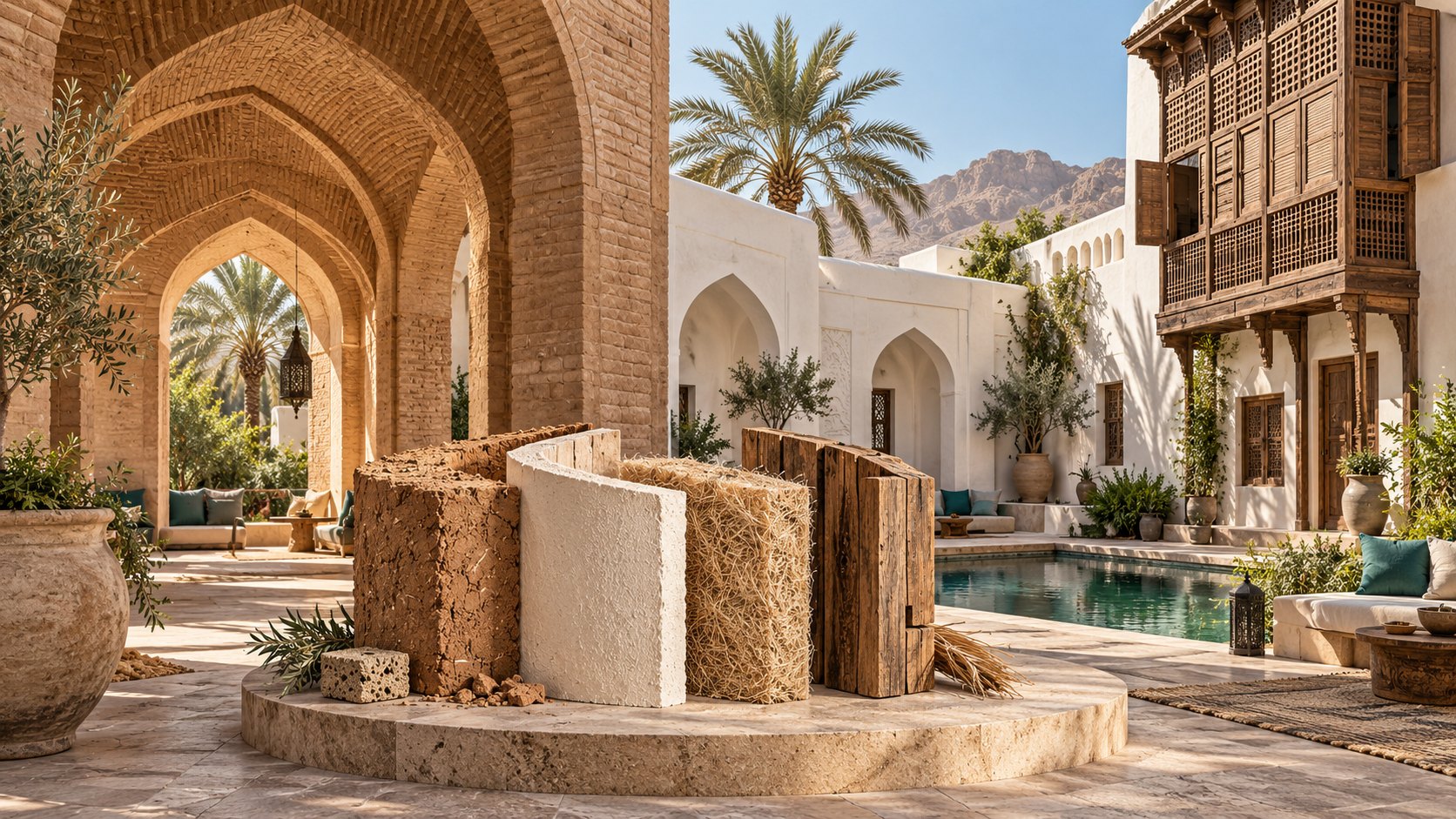 المواد المستدامة والاستراتيجيات الدائرية للمباني التراثية